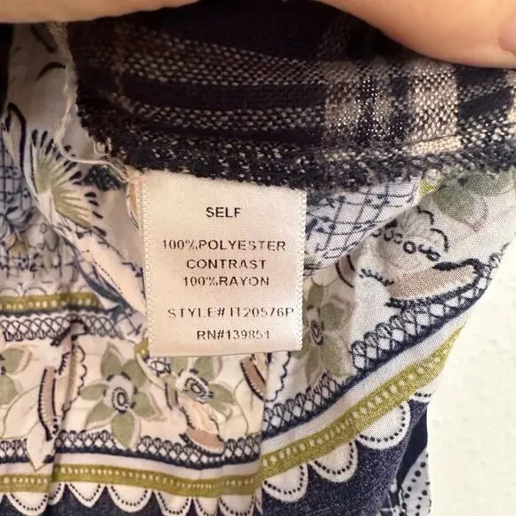 Oddy mixed media button down short sleeve shirt size 3XL - Picture 3 of 6